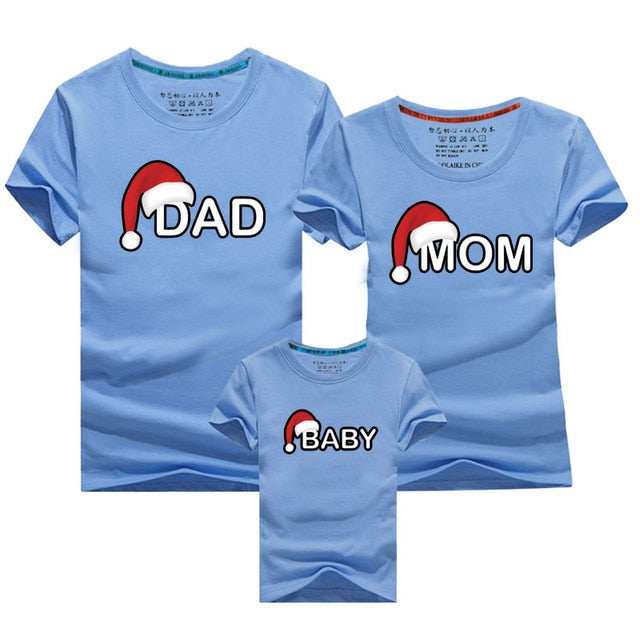 Dad Mom Baby Christmas Family T-Shirt