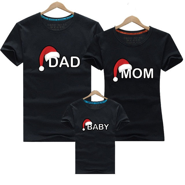 Dad Mom Baby Christmas Family T-Shirt