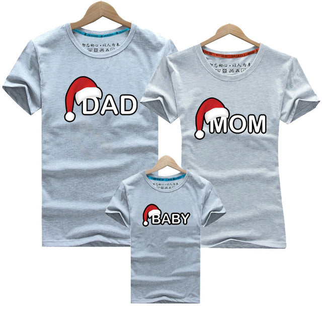 Dad Mom Baby Christmas Family T-Shirt