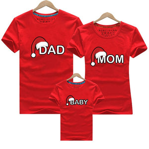 Dad Mom Baby Christmas Family T-Shirt