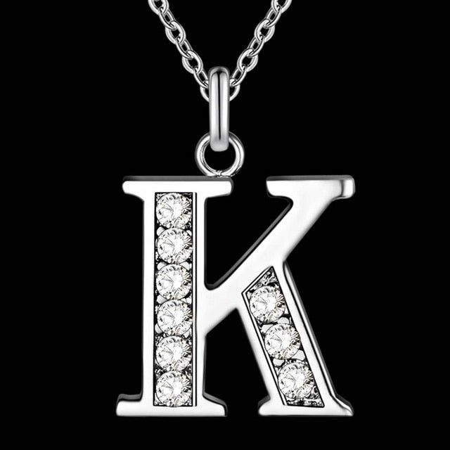 Letter A-S silver plated Necklace